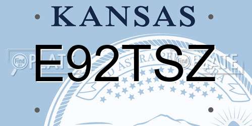 E92TSZ Kansas License Plate