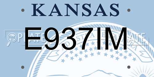 E937IM Kansas License Plate