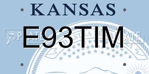 E93TIM Kansas License Plate