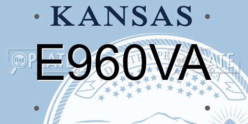 E960VA Kansas License Plate