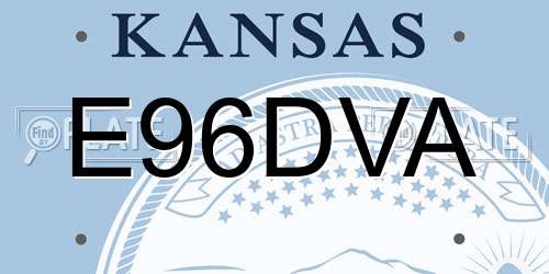 E96DVA Kansas License Plate