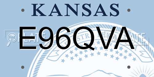 E96QVA Kansas License Plate