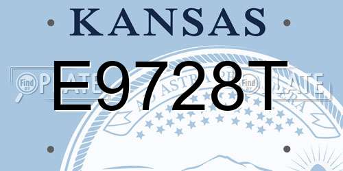 E9728T Kansas License Plate