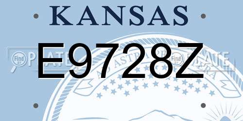 E9728Z Kansas License Plate