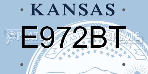 E972BT Kansas License Plate