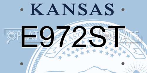E972ST Kansas License Plate