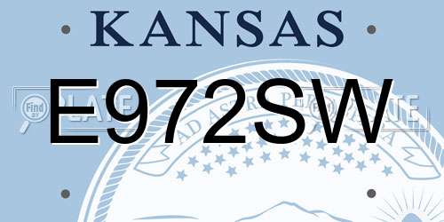E972SW Kansas License Plate