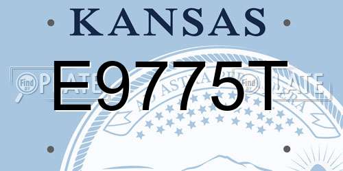 E9775T Kansas License Plate