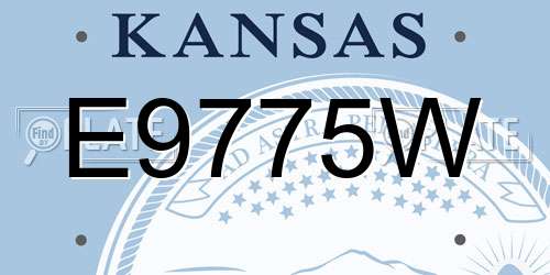 E9775W Kansas License Plate