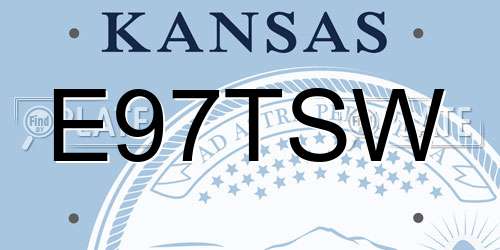 E97TSW Kansas License Plate