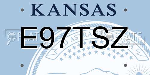 E97TSZ Kansas License Plate