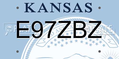 E97ZBZ Kansas License Plate