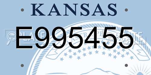 E995455 Kansas License Plate