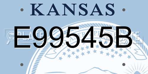 E99545B Kansas License Plate