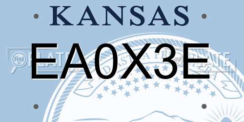 EA0X3E Kansas License Plate