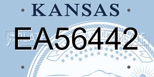 EA56442 Kansas License Plate
