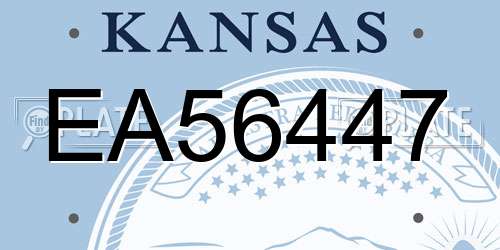EA56447 Kansas License Plate