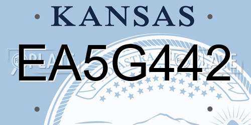 EA5G442 Kansas License Plate
