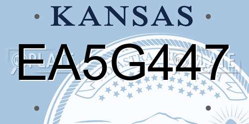 EA5G447 Kansas License Plate