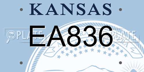 EA836 Kansas License Plate