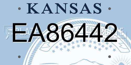EA86442 Kansas License Plate