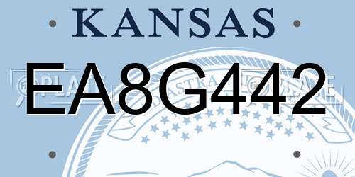 EA8G442 Kansas License Plate