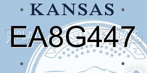 EA8G447 Kansas License Plate