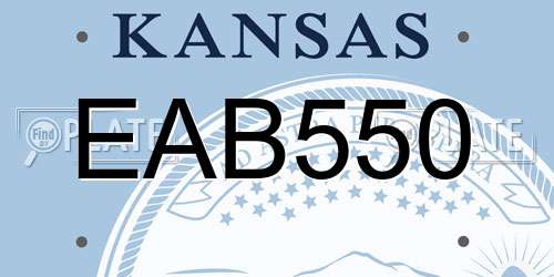 EAB550 Kansas License Plate