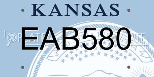 EAB580 Kansas License Plate