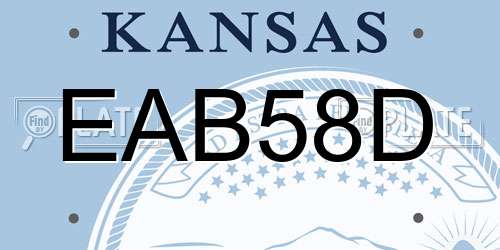 EAB58D Kansas License Plate