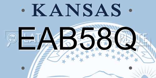 EAB58Q Kansas License Plate