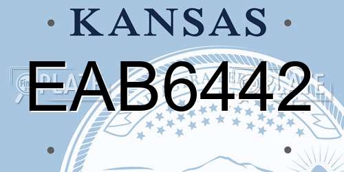 EAB6442 Kansas License Plate