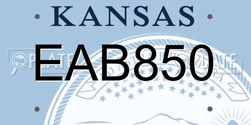 EAB850 Kansas License Plate