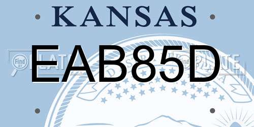 EAB85D Kansas License Plate