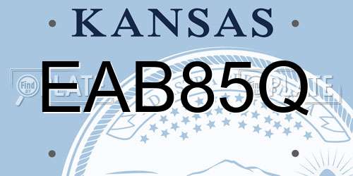 EAB85Q Kansas License Plate