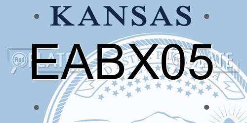 EABX05 Kansas License Plate