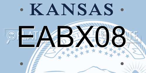 EABX08 Kansas License Plate