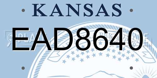 EAD8640 Kansas License Plate