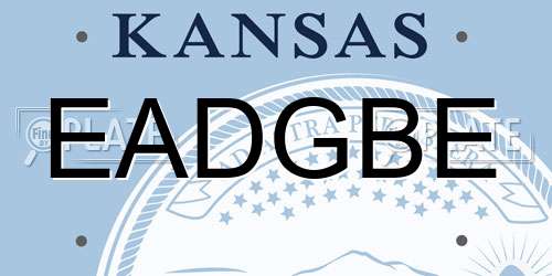 EADGBE Kansas License Plate
