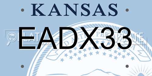 EADX33 Kansas License Plate