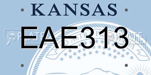 EAE313 Kansas License Plate
