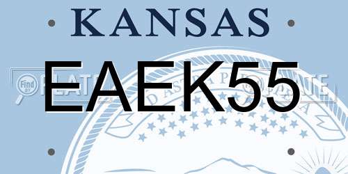 EAEK55 Kansas License Plate