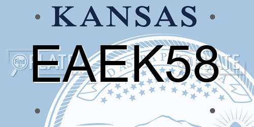 EAEK58 Kansas License Plate