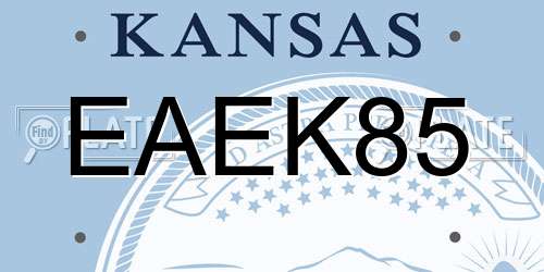 EAEK85 Kansas License Plate