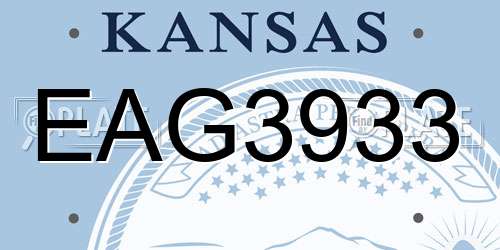 EAG3933 Kansas License Plate