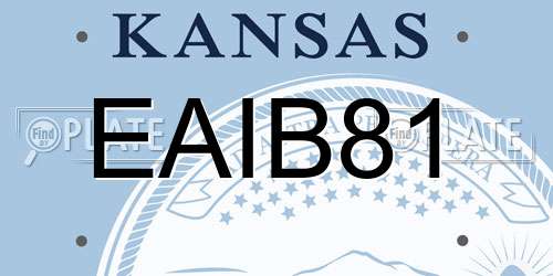 EAIB81 Kansas License Plate