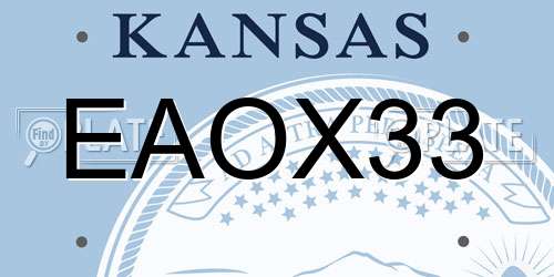 EAOX33 Kansas License Plate
