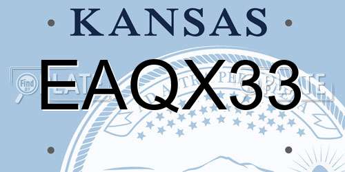 EAQX33 Kansas License Plate