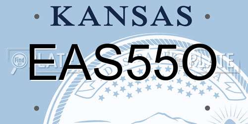 EAS55O Kansas License Plate