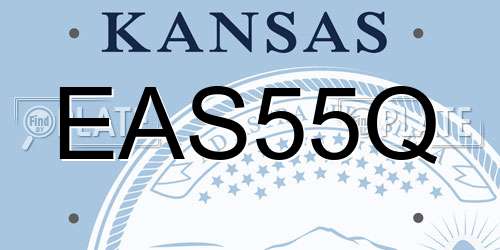 EAS55Q Kansas License Plate